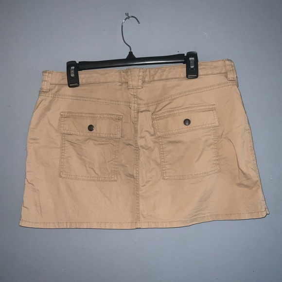 Abercrombie & Fitch Y2K Khaki Snap-Front Mini Skirt With Pockets Medium - Picture 5 of 8